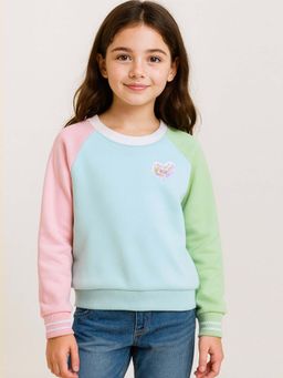 Bubble Berry - Girls Colourblocked Sweatshirt