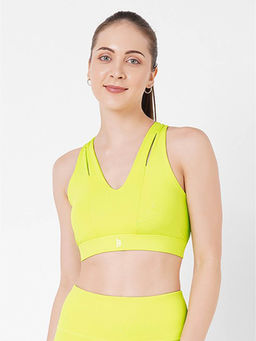 BODD ACTIVE - Neon Yellow Cross Back Sports Bra