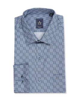 Arrow Sports - Men Blue Manhattan Slim Fit Printed Formal Shirt