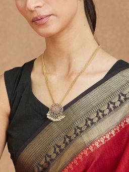 Fabindia - Women Pink Metal Long Necklace