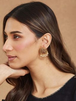 Fabindia - Women Pink Metal Stud Earrings