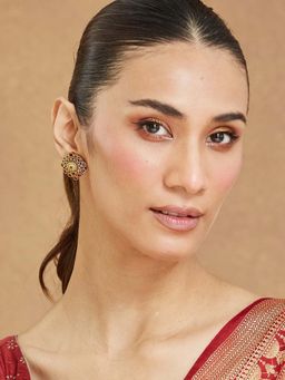 Fabindia - Women Pink Metal Stud Earrings