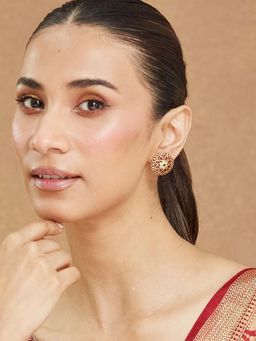 Fabindia - Women Pink Metal Stud Earrings