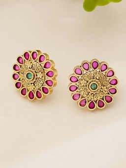 Fabindia - Women Pink Metal Stud Earrings