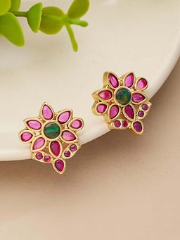 Fabindia - Women Pink Metal Stud Earrings