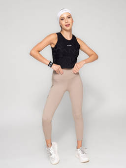 STRCH - Black Regular Fit Sleeveless Round Neck Tank Top