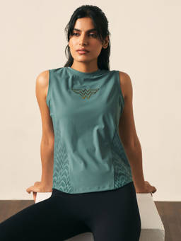 STRCH - Solid Regular Fit Sleeveless Round Neck Tank Top
