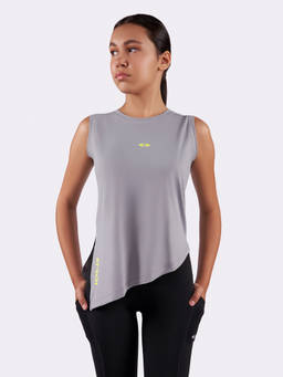 STRCH - Play Core Solid Regular Fit Sleeveless Grey Tank Top