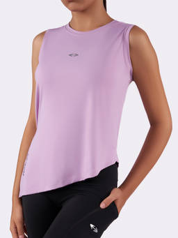 STRCH - Play Core Solid Regular Fit Sleeveless Lavender Tank Top