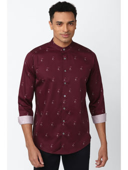 Simon Carter - Printed Maroon Shirt for Men