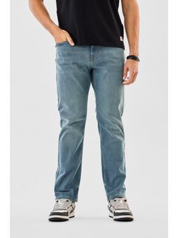 Snitch - Blue Washed Comfort Fit Casual Jeans for Men