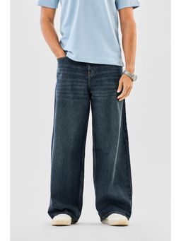 Snitch - Dark Blue Washed Super Baggy Fit Casual Jeans for Men