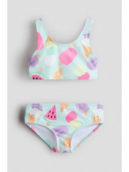 H&M - Girls Turquoise Printed bikini Top and Bottom