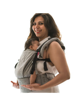 Anmol Baby Carriers - Ergonomic Baby Carrier, 4 Carry Ways, 3-20Kg, 4 Years, Grey