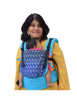 Anmol Baby Carriers - Ergonomic Baby Carrier, 4 Carry Ways, 3-20Kg, 4 Years, Sanskriti Blue