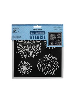 Little Birdie - Reusable Self Adhesive Stencil 7.9 X 7.9inch Fireworks