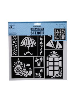 Little Birdie - Reusable Self Adhesive Stencil 10 X 10inch Vintage Style Statement