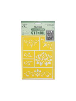 Little Birdie - Reusable Silk Screen Self Adhesive Stencil - Floral Swirl, 5.7inch X 7.6inch