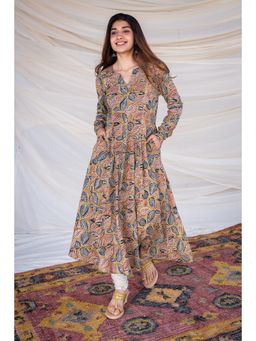 The Indian Ethnic Co. - Kalamkari Cotton Yellow Kurta