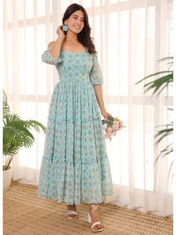 Noun - Juliana Sky Blue Flared Maxi Dress