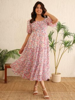 Noun - Crayson Multicolor Floral Midi Dress