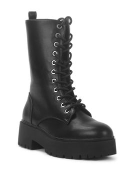 London Rag - Solid Black Lace-up Boots