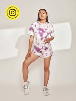The Clothing Factory - Lavender Tie & Dye Shorts