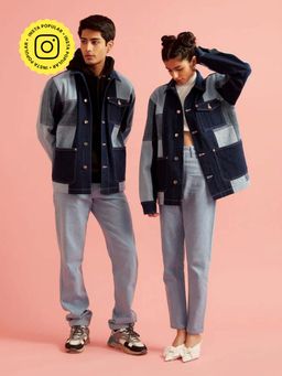 The Clothing Factory - Colorblock Denim Unisex Jacket