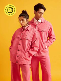 The Clothing Factory - Pink Unisex Twill Overshirt