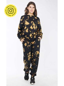 The Clothing Factory - Black-Mustard Tie & Dye Over-Sized Sweatshirt