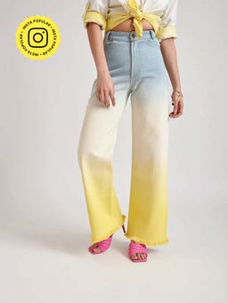 The Clothing Factory - Yellow Multi-color Ombre Denim Jeans