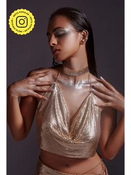 The Clothing Factory - Metallic Chainmail Cowl Top