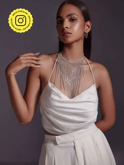 The Clothing Factory - Cowl Neck Top with Drawstring Detail