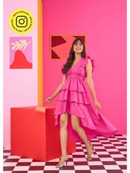 The Clothing Factory - Emily In Paris Pink Tiered Summer Dress