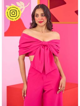The Clothing Factory - Emily In Paris Pink Bow Crop Top