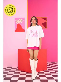 The Clothing Factory - Emily In Paris Oversized White T-Shirt