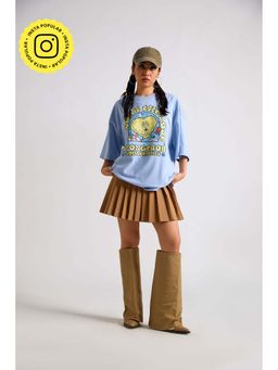 The Clothing Factory - Absorb The Love Oversized T-Shirt-Blue