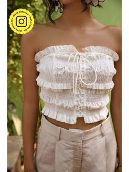 The Clothing Factory - Women Cotton White Comfortable Crop Top