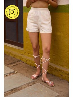 The Clothing Factory - Women Cotton Cream Comfortable Shorts