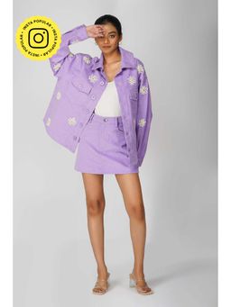 The Clothing Factory - Emily In Paris Corduroy Mini Skirt- Lavender