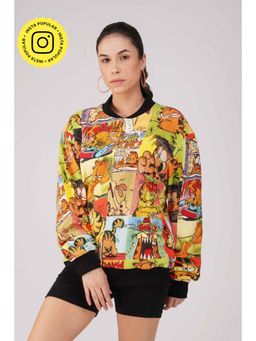 The Clothing Factory - Garfield: Comic Collage Printed Bomber Jacket