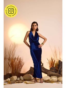 The Clothing Factory - Blue Solid Maxi Dress