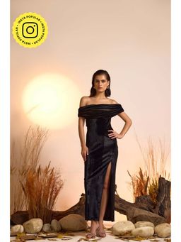 The Clothing Factory - Black Solid Maxi Dress