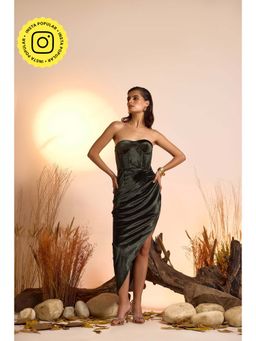 The Clothing Factory - Green Solid Midi Dress