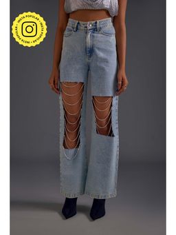 The Clothing Factory - Rhinestone Embellished Ripped Jeans