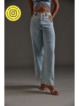 The Clothing Factory - Rhinestone Embellished Cutout Jeans