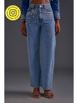 The Clothing Factory - Embellished Wide Leg Jeans