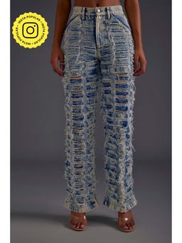 The Clothing Factory - Blue Distressed Denim Jeans