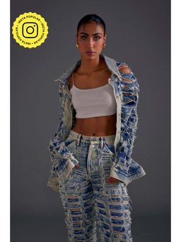 The Clothing Factory - Blue Distressed Denim Jacket