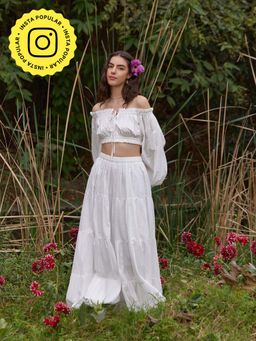 The Clothing Factory - White Tiered Maxi Skirt